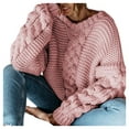 thumbnail image 1 of OJinShaWanO Oversized Sweaters Autumn/Winter Solid Color Pullover V Neck Loose Sweater Casual Knit, 1 of 6