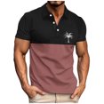 thumbnail image 2 of POTETI Collared Polo Shirts for Men Big And Tall Short Sleeve Casual Shirts Hawaii Print Tops, 2 of 4