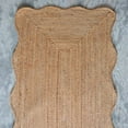 thumbnail image 2 of KLAVATE Natural Jute Wave Edge Hand Braided Scalloped Farmhouse Jute Runner Rug, 2 of 5