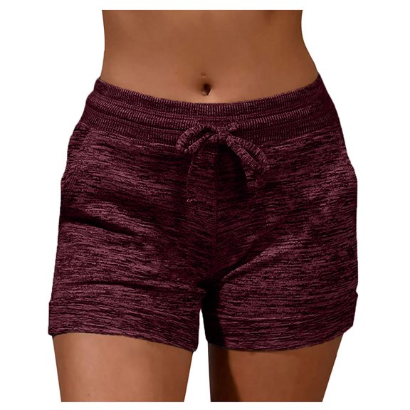 Abcnature Plus Size Shorts, Womens Athletic Shorts, Women Pockets Loose Hot Summer Beach Shorts, Trousers Sports, Comfy Beach Shorts, Yoga Pants, Cycling Sport Shorts Wine 5XL