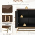 thumbnail image 6 of Hypeshops Retro Style Sideboard with Rectangular Metal Handles and Legs, 6 of 6