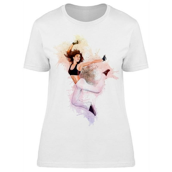 Athletic Woman Dancing Art T-Shirt Women -Image by Shutterstock, Female XX-Large