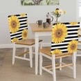 thumbnail image 5 of Sunflowers Chair Covers Set of 8 Black White Strips Farm Watercolor Floral Chair Back Covers Stretch Removable Washable Slipcovers Protector for Dining Room Kitchen Party Decor, 5 of 9