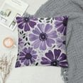 thumbnail image 2 of Nawypu Throw Pillow Cases Cozy Fleece Two-Tone Blooming Flowers Decorative Cushion Covers for Couch Bed Sofa Farmhouse Decoration Purple Grey, 2 of 5