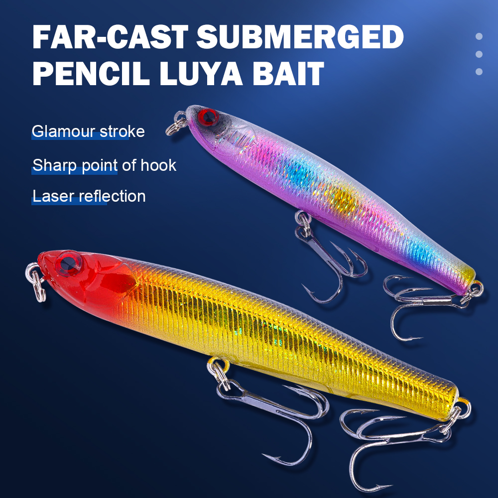 HENGJIA Fishing Lures, Pencil Plopper Fishing Lure for Bass Catfish Pike Perch, Deep Diving Minnow Fishing Bait, Fishing Lures Kit for Saltwater and Freshwater