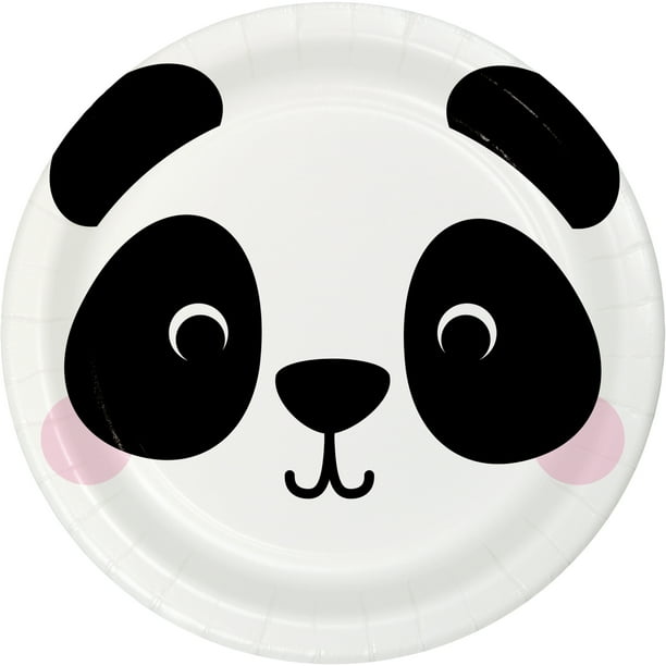 Panda Round Paper Plates 24 Count for 24 Guests - Walmart.com - Walmart.com