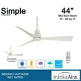 thumbnail image 5 of Minka-Aire Simple 44-Inch 3-Blade Ceiling Fan in Flat White Finish W/ Flat White Blades - F786-WHF, 5 of 5