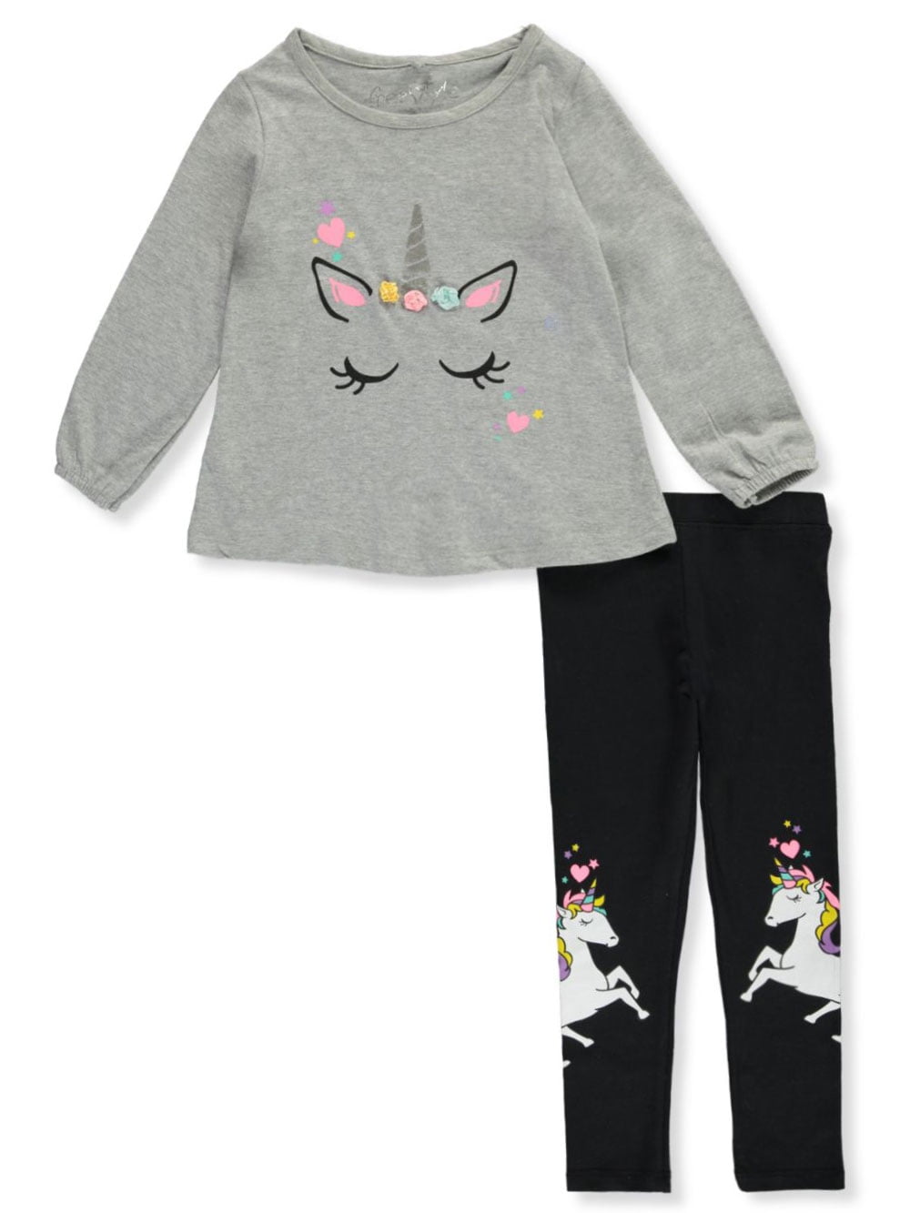 Freestyle Revolution Girls' Shy Unicorn 2-Piece Leggings Set Outfit ...