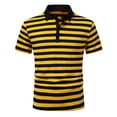 thumbnail image 4 of Men's Muscle Fit Golf Shirt Vintage Striped Soft Stretch Jersey Tee Color Block Collared Short Sleeve T-Shirts Athletic Slim Fit Summer Casual Beach Tops Lightweight, 4 of 9