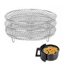 Air Fryer Accessories, 3 Layer Stainless Steel Air Fryer Basket Toast Rack Air Fryer Accessories Fit All 4.2-6.8QT Air Fryer, Oven, Press Cooker