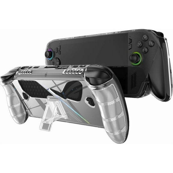 Compatible with ROG Xbox Ally X & ROG Xbox Ally, Soft and Skin Friendly TPU Material, Shock-Absorbing and Anti Drop Protection Shell,with Stand,Clear