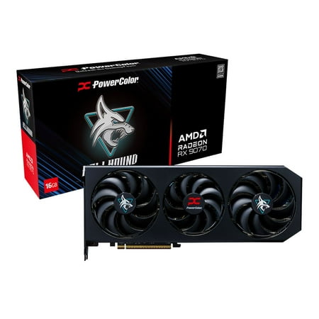 PowerColor AMD Radeon RX 9070 Hellhound Overclocked Triple Fan 16GB GDDR6 PCIe 5.0 Graphics Card