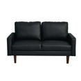 thumbnail image 4 of Maklaine Faux Leather Loveseat Modern Sofa for Living Room/Office-Black, 4 of 9