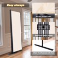 thumbnail image 4 of ZXNYH Room Divider, 4 Panel Folding Privacy Screens with Wider Support Feet, 6 Ft Portable Room Partition for Room Separator, 88" W X 71" H, Black, 4 of 7