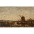 thumbnail image 3 of Félix Ziem 18x13 Black Modern Framed Museum Art Print Titled - Hollande, Le Moulin (1853), 3 of 5