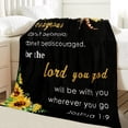 thumbnail image 4 of Be Strong & Courageous Throw Blanket - Scripture Blanket with Healing Caring Faith Prayer Religious Gifts for Women Christian Bible Verse Throw Blanket (Black 1, 60x80 Inches), 4 of 5