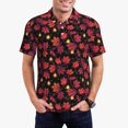 thumbnail image 5 of Yiaed Beautiful Maple Leaf LanternPrint Men's Short Sleeve Polo Shirt,Golf Polo for Men Three-Button Golf Shirt Athletic Casual Collared T-Shirt- X-Large, 5 of 7