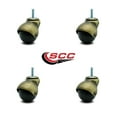 thumbnail image 2 of 2 Inch Antique Brass Hooded 5/16 Inch Threaded Stem Ball Caster Set of 4 SCC, 2 of 2