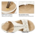 thumbnail image 4 of Ecetana Sandals for Women Dressy Comfortable Summer Beach Casual Elastic Strap Flat Sandals, 4 of 7