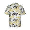 thumbnail image 3 of Haiem Golden Glitter Butterflies Printed Hawaiian Shirt for Men - Men’s Casual Beach Summer Shirts - Stretch Fabric with Modern Fit-Small, 3 of 9