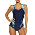 thumbnail image 5 of Women's Racerback One Piece Athletic Swimwear Color Blocked Training Bath Suit, 5 of 8