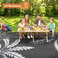thumbnail image 5 of TacleeKii Waterproof Outdoor Rug 9' x 12', Reversible Plastic Straw Mat for Patio, RV, Camping & Deck, Gray, 5 of 8