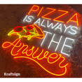 thumbnail image 2 of Craftnamesign Pizza Is Always The Answer Neon Sign, Pizza Restaurant Decor, 2 of 4