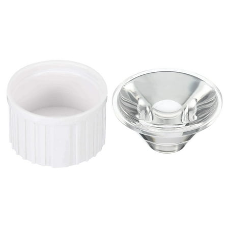 Image of Uxcell 20mm Acrylic Optical LED Lens 60 Degree with Plastic Holder for 1W 3W LED Light White/Transparent 8 Set