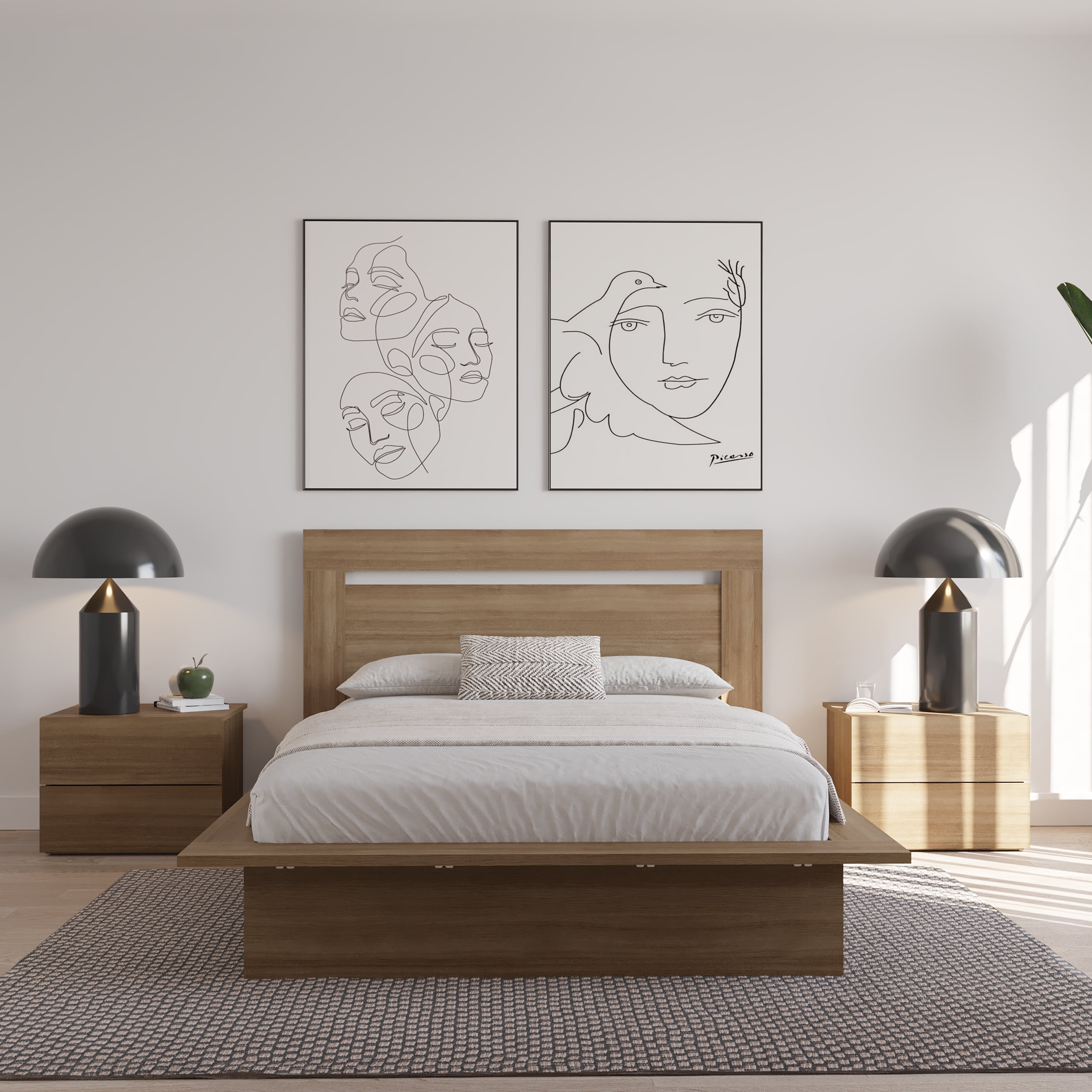 Nexera Malibu Full Size Headboard, Brown Oak