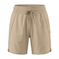 thumbnail image 4 of Women's Active 7 Inseam Athletic Long Running High Wasistband Shorts, Fast-Drying Lightweight Shorts with Pocket, 4 of 5