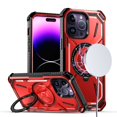 thumbnail image 2 of Bemz Rugged Case for iPhone 15 Pro Max - Tough Magnetic Ring Stand Charger Cover with Tempered Glass Screen Protectors (Red), 2 of 6