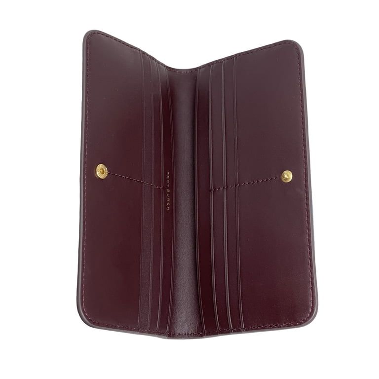 Tory Burch Women's T Monogram Patent Embossed Snap Slim Wallet