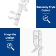 thumbnail image 4 of 24 pcs Hidden Channel Valance Clips for Horizontal Wood Blinds 2-1/8 inch Mini Window Blinds Clips Clear Plastic Replacement Accessories Parts for The Valance with a Groove in The Back, 4 of 7