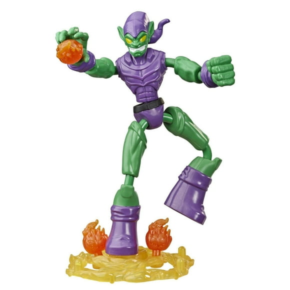 Marvel Spider-Man Bend and Flex Green Goblin Action Figure Toy, 6-Inch Flexible Figure, Includes Blast Accessories, For Kids Ages 6 And Up