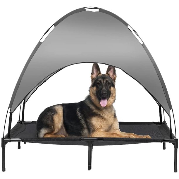 Elevated Dog Bed with Canopy, Outdoor Dog Bed, Pet Canopy with Cot