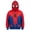 Deep Red, variant on Spider Cosplay Hoodie, Full Zip Face Mask Sweatshirt Streetwear Jacket for Theme Party