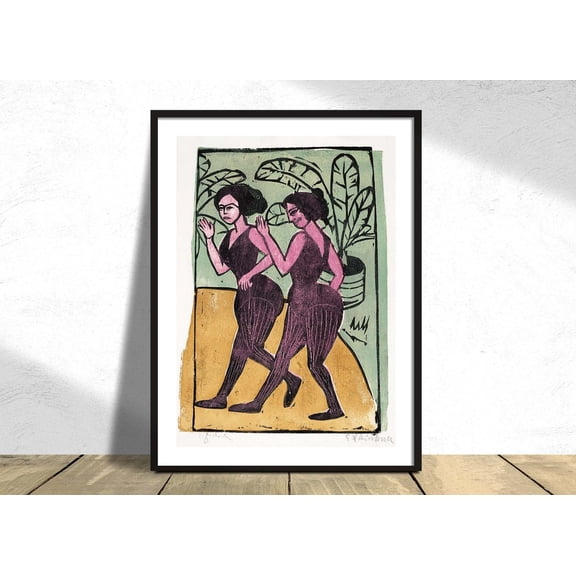 English Step Dancers Ernst Ludwig Kirchner German Expressionism Style Dance Art Reproduction Unframed Paper Print