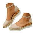 thumbnail image 1 of Dakaela Sandales à Plateforme pour Femmes, Bout Pointu Fermé, Espadrilles Compensées à Bride à la Cheville, Chaussures d'Été Habillées, 1 of 7