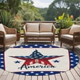 thumbnail image 4 of Independence Day Round Area Rug 6Ft Washable Circle Rugs for Bathroom Office, 4th of July Patriotic Star Usa Flag Non-Slip Carpet Floor Mats Indoor Outdoor Carpet Runner Aesthetic Home Decor, 4 of 8