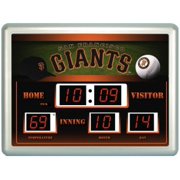 Team Sports America MLB ScoreBoard Wall Clock with Thermometer