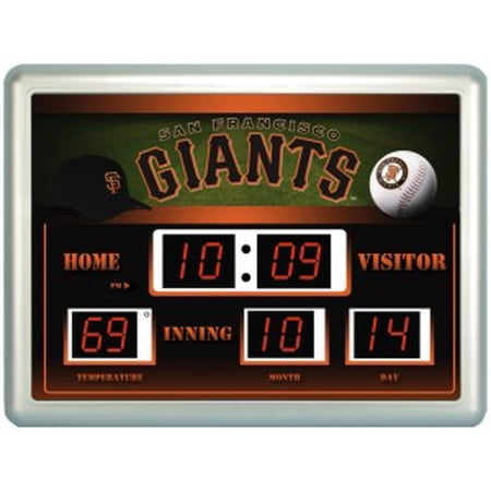 Team Sports America MLB ScoreBoard Wall Clock with Thermometer