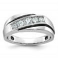 thumbnail image 2 of Diamond2Deal 14K White Gold with Black Rhod Men's 1/2 cttw Lab Grown Diamond Ring Size 10, 2 of 6