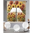 thumbnail image 2 of Summer Sunflowers Swag Kitchen Curtains Sets for Windows 24 Inch Length, Farmhouse Oil Painting Red Yellow Floral Short Window Curtain Panels Swags Valances and Tiers 3 Piece Set for Cafe/Dining Room, 2 of 5