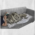 thumbnail image 6 of Day of the Dead Soft Flannel Fleece Blanket, Spanish Sugar Skull with Roses Dragonfly Eyes Feather and Earrings Artwork, Cozy Plush for Indoor and Outdoor Use, 50" x 70", Grey Ivory, by Ambesonne, 6 of 6