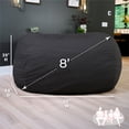 thumbnail image 3 of Big Joe Fuf 8Ft Giant Foam Bean Bag Chair, Oversized Couch with Removable Cover for Kids, Teens, Adults, Onyx Lenox, 8 Foot, 3 of 7