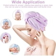 thumbnail image 5 of Toallas para secar el cabello, toalla de microfibra, juego de turbante para el cabello, envoltura para el cabello súper absorbente con diseño de botones, azul, púrpura, 2 piezas JAMW Sencillez, 5 of 5