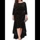 thumbnail image 3 of Vestidos de Talla Grande para Mujer, Vestido Formal de Terciopelo con Mangas 3/4, Corte Sirena y Dobladillo Alto y Bajo Negro XXL, 3 of 9