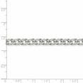 thumbnail image 3 of 925 Sterling Silver 5.65mm 6 Side Diamond-Cut Flat Double Curb Chain Bracelet for Women 7", 3 of 6