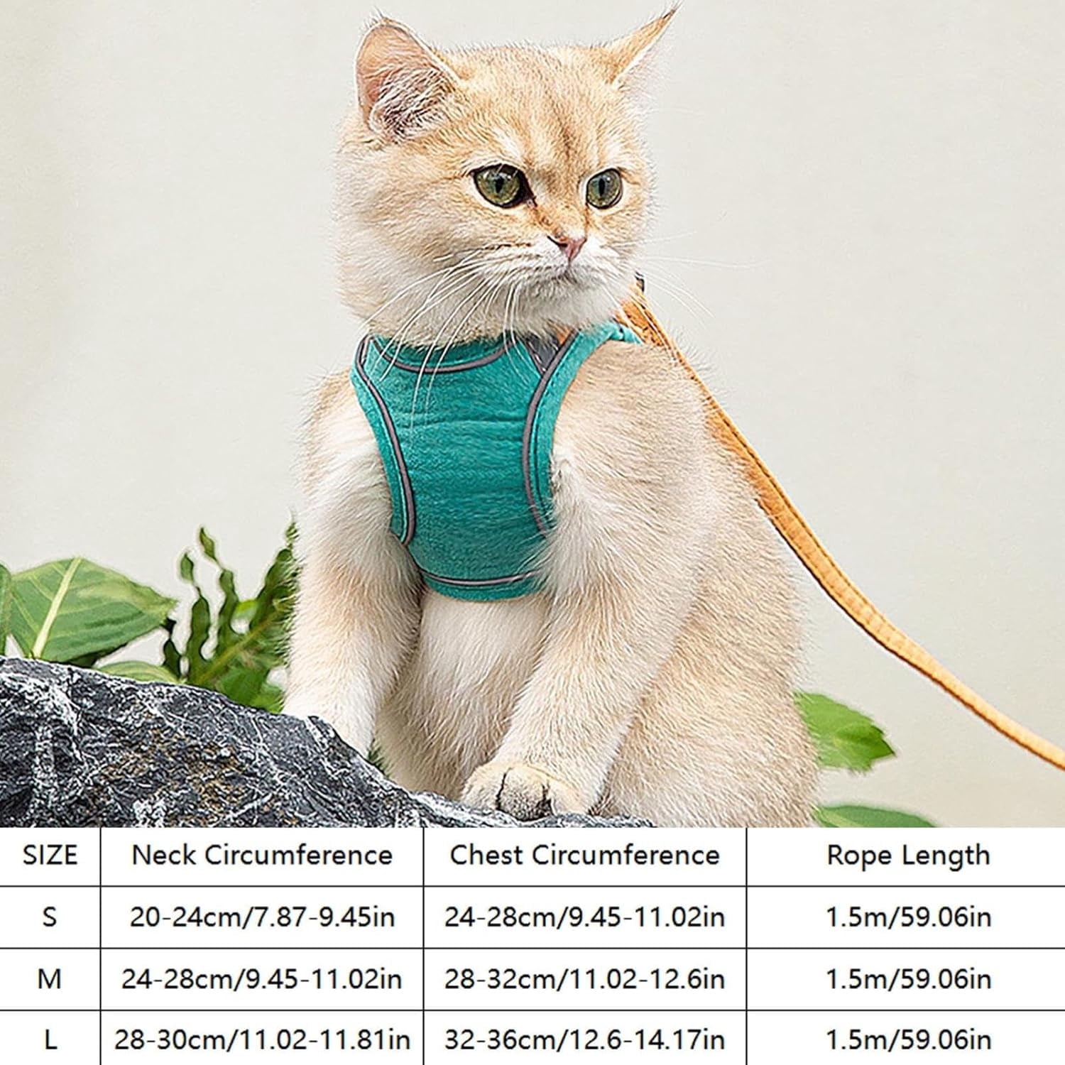 Cat Harness and Leash Set, Breathable Mesh Vest with Reflective for Outdoor