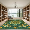 thumbnail image 2 of ODIKA 2'x3' Machine Washable Non-Slip Area Rug, Oriental Green High Traffic Rug, Green, 1050613, 2 of 7